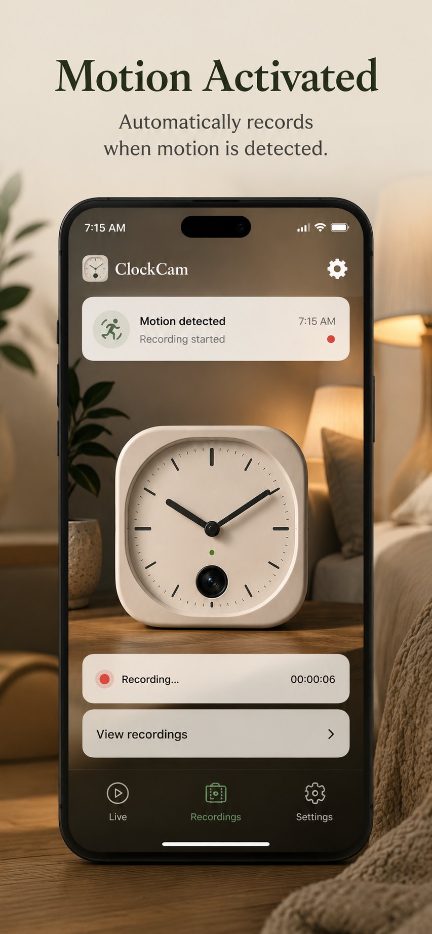Motion Clock Camera hero